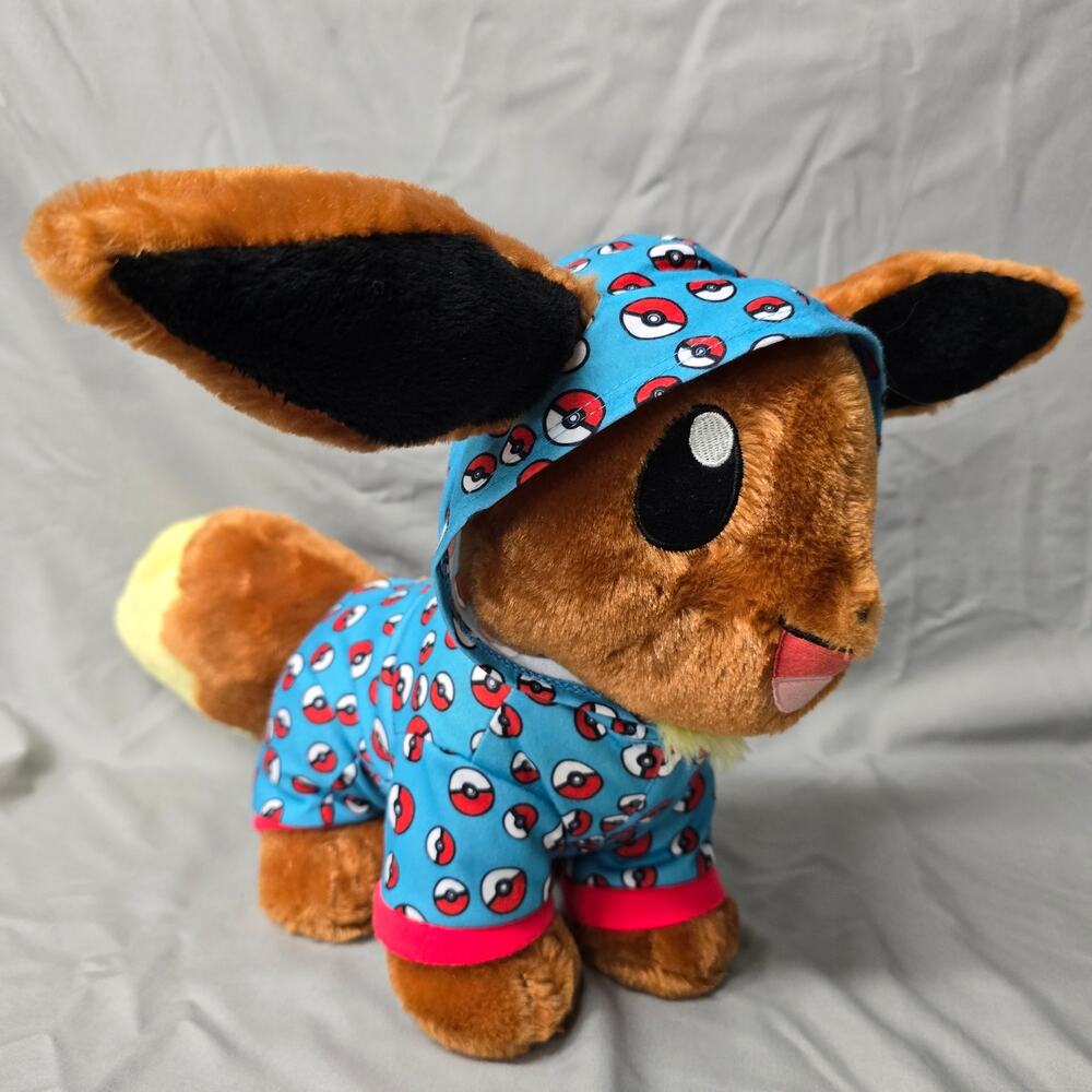Build A Bear Pokémon Eevee Plush 12” Stuffed Animal with Blue Pokeball Sleeper